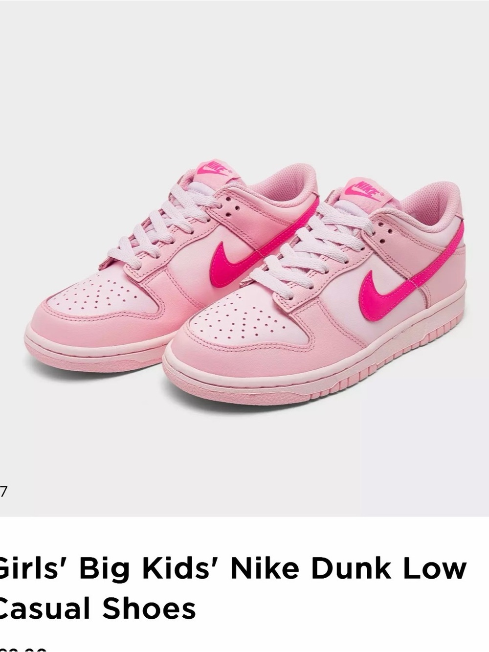 Nike Dunk Low Pink & Hot Pink Girls' Sneakers